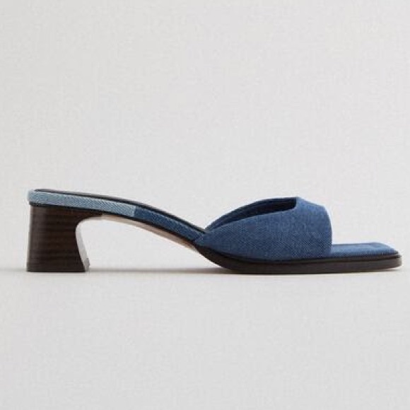 ZARA heeled denim sandals